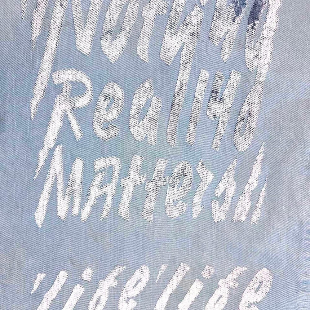 Streetwear "Nothing Really Matters" Light Wash Trucker Jacket 3XL - Picture 3 of 8